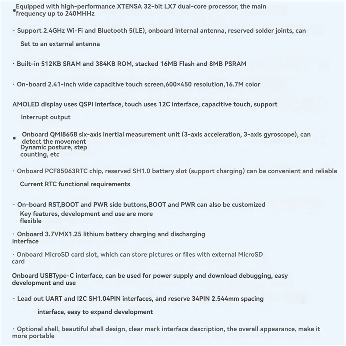 ESP32-S3 2.41 بوصة AMOLED لوحة تطوير شاشة تعمل باللمس 600x450 شاشة ESP32 مع حافظة لهاتف HMI LVGL GUI ESP-IDF