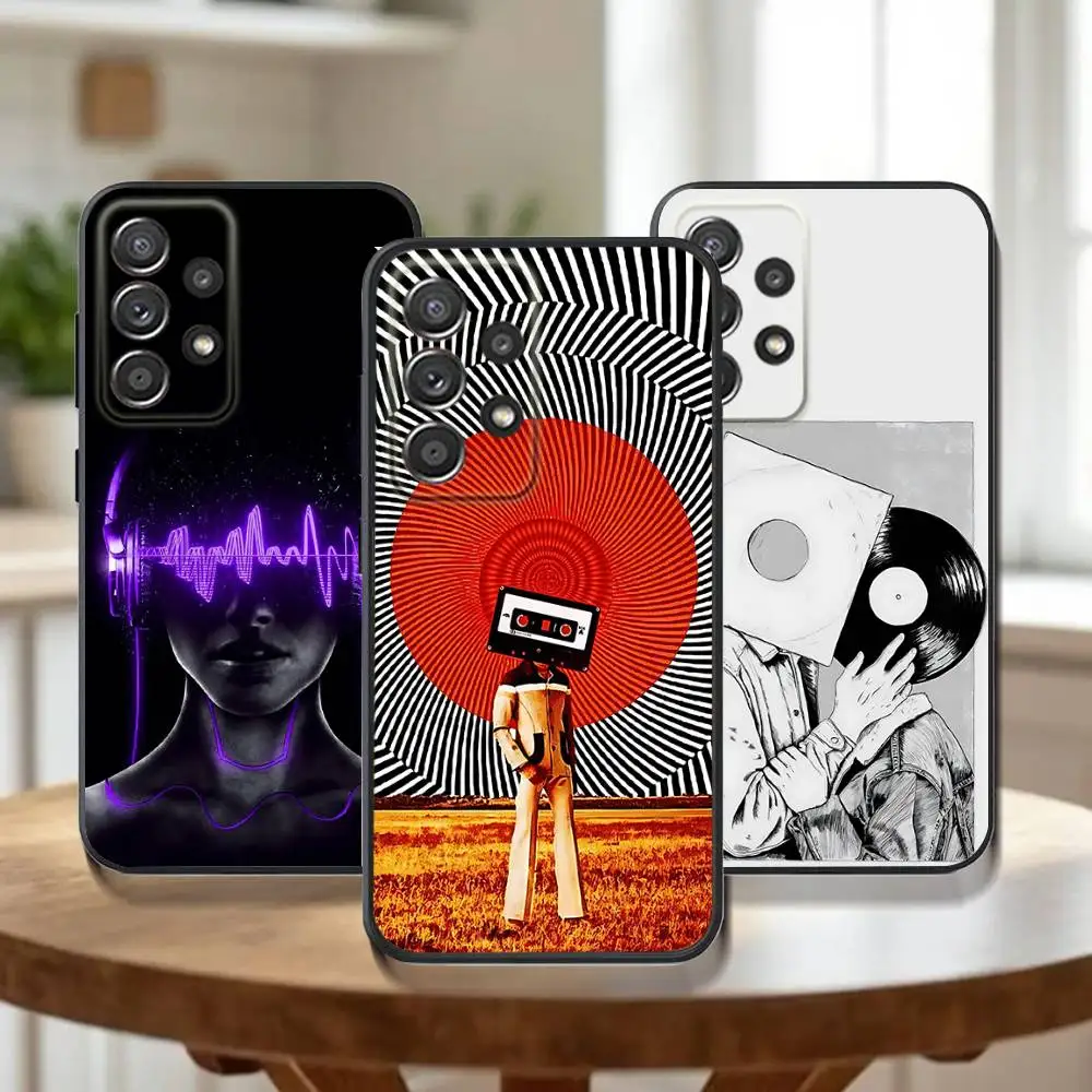 

DJ Mixer Music Phone Case For Samsung Galaxy A73,72,51,53,52,71,22,5G,Note,J7,8,9 Soft Black Cover