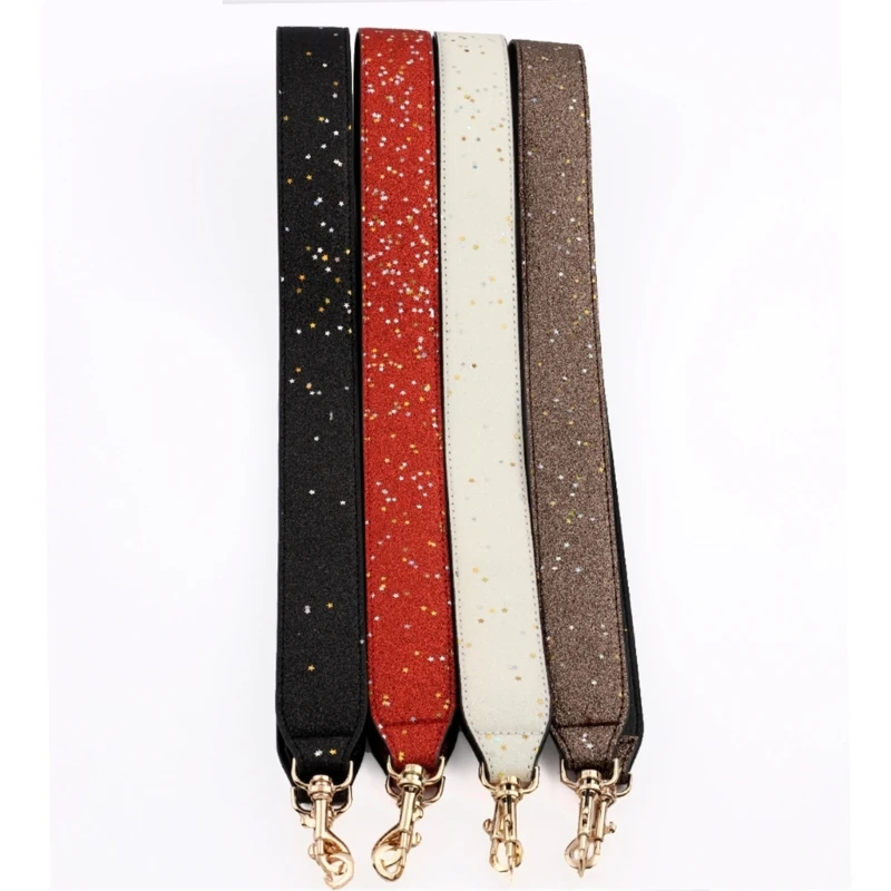 Colorful Star Sequins Wide Purse Strap 93cm Crossbody Bag Replacement Shoulder Strap with Buckle Handcraft Bag DIY Accessory