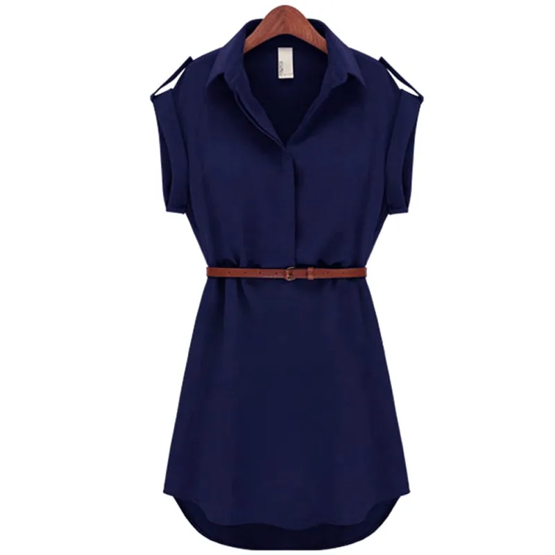 Maternity Clothings Women Ladies Dresses A Line Chiffon Casual OL Dress With Belt Women's Clothing