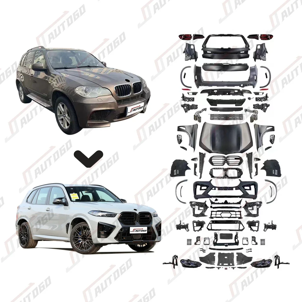 Factory Hot Sale Body Kit For BMW X5 Series xDrive30i 30d 40i M50i E70 08-13 Update to 2023+ F95 LCI M-Power X5M M Power