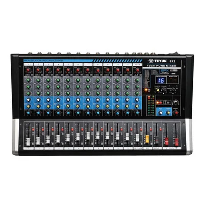 TEYUN-E12 Large Professional 12-Channel Sound Card, Audio Interface Application, Perfect Repair Sound for DJ, Audio Performance