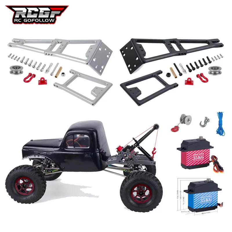 

RC Winch/Serve Rescue Truck Tow Truck Crane Arm Wrecker DIY Tools 1/10 Crawler Car Axial SCX10 D90 TRX4 Capra LCG Chassis Parts