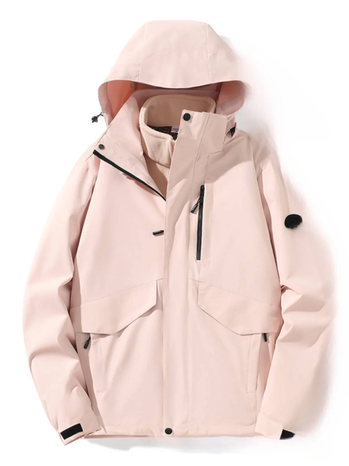 

Мужской осенне-зимний утепленный костюм для активного отдыха с флисовой подкладкой, съемными элементами, ветрозащитная куртка и брюки для путешествий и альпинизма...