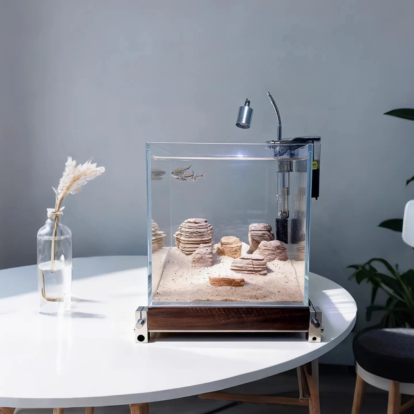 Entrance living room desktop small betta tank optical shaft base ecological glass tank