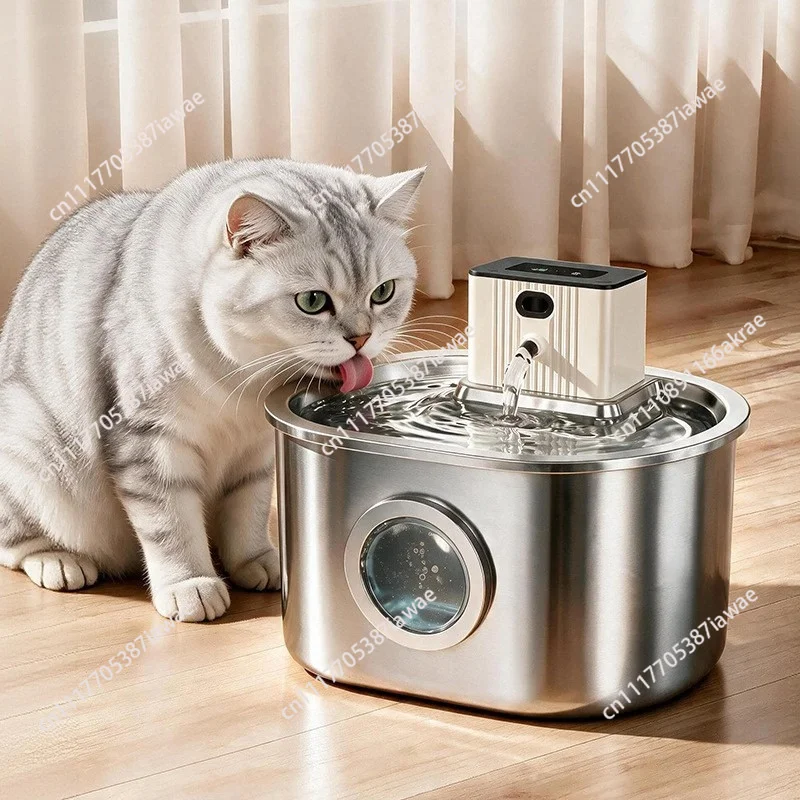New stainless steel pet water dispenser intelligent charging cycle filtering live water cat fountain pet water feeder