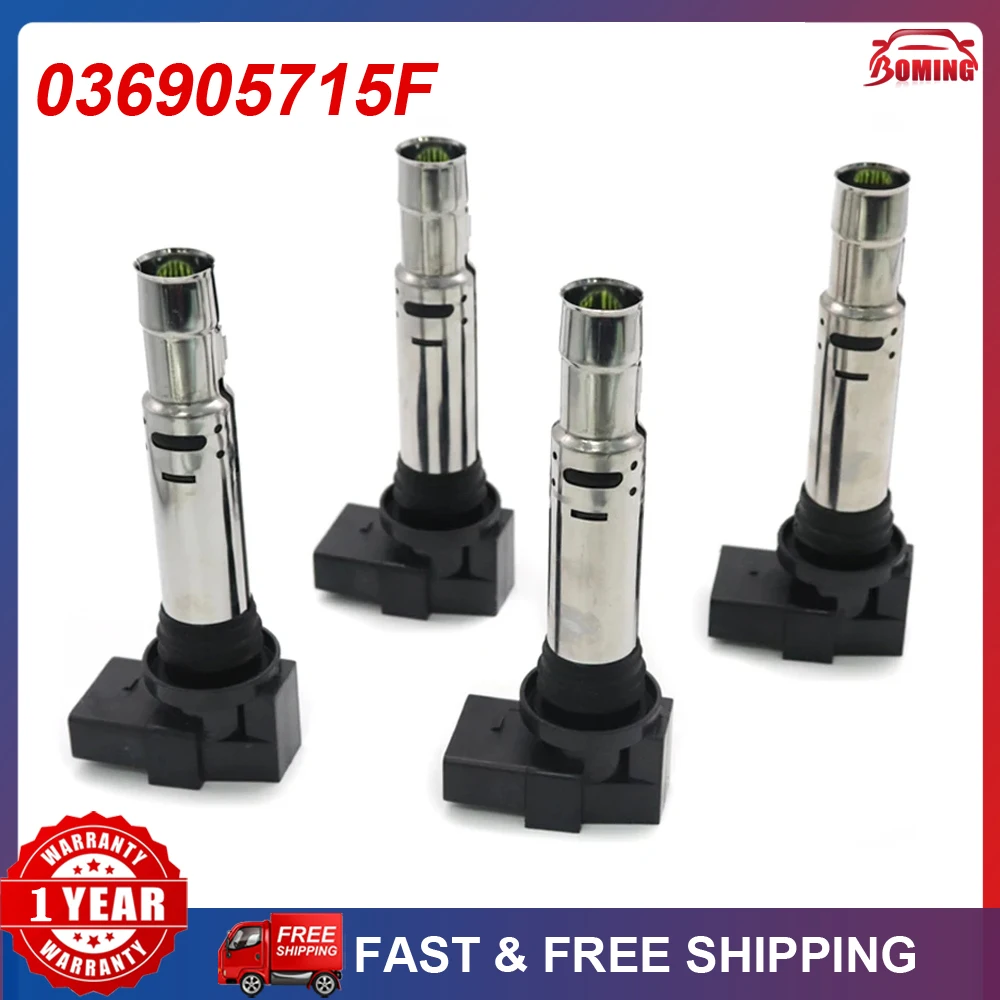 1/4pcs Car New Ignition Coil 036905715F For Volkswagen BEETLE CADDY CC EOS GOLF LUPO TOURAN PLUS BORA POLO SCIROCCO 036905715A