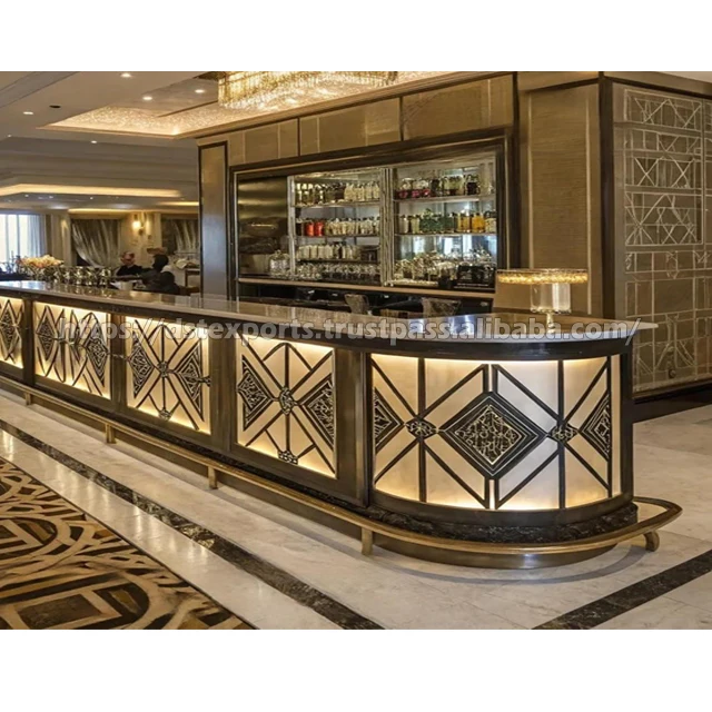 Customized Contemporary Vintage Bar Counter For Event Decoration Wedding Receptions Beverage Display-Professional Fiber Material