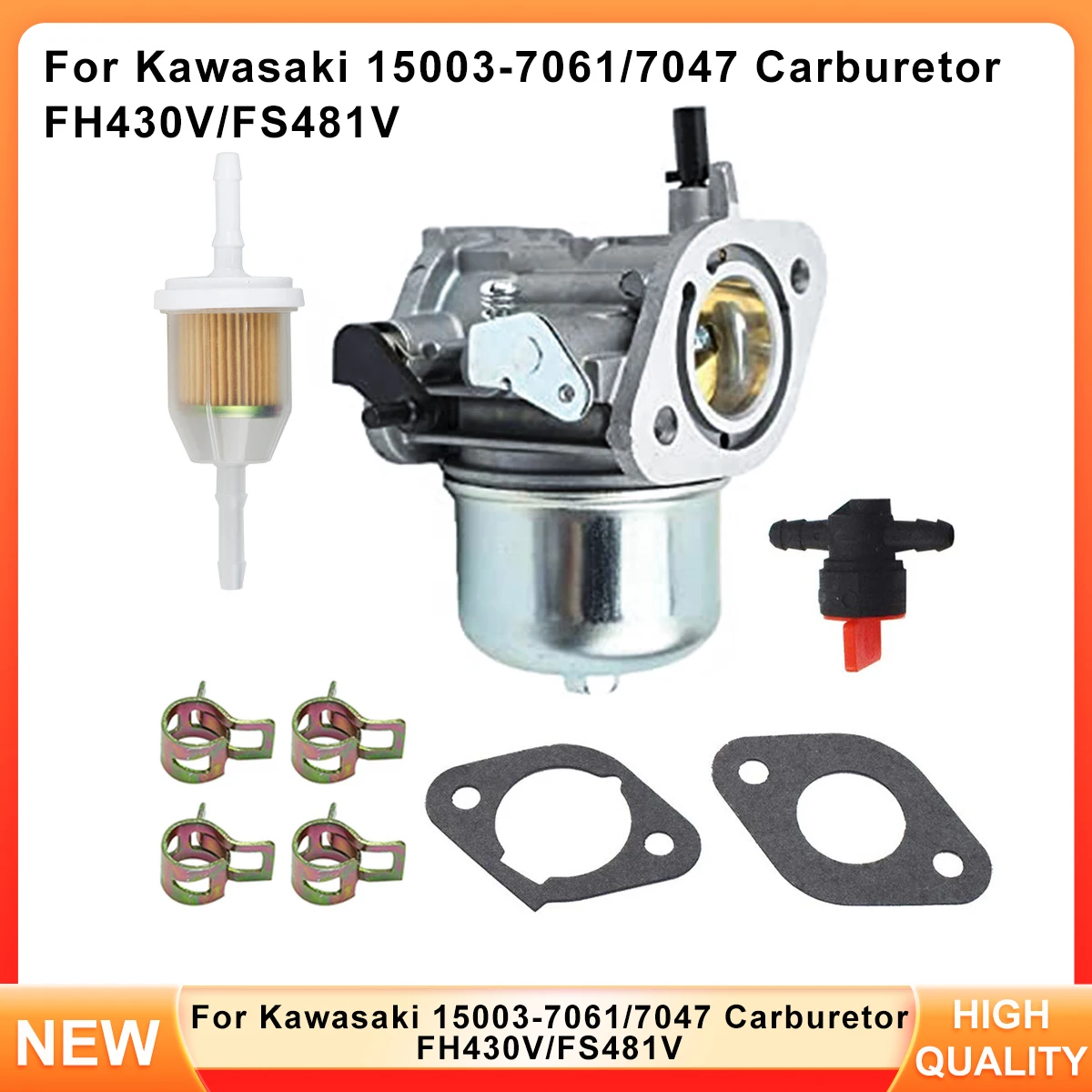 

Carburetor Kit for Kawasaki FH430V FS481V Replaces 15003-7061 7047 Lawn Mower Engine Part