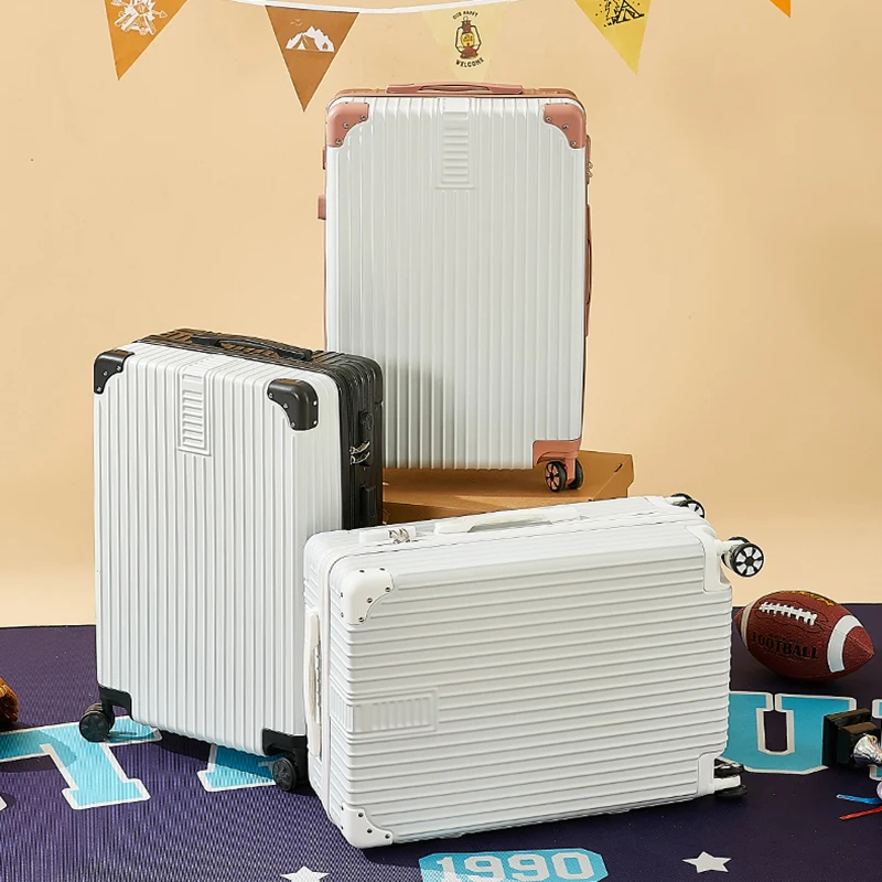 حقيبة سفر 20 22 24 26 28 بوصة حقيبة ترولي 100% سبائك الألومنيوم حقيبة سفر رحلة عمل سعة كبيرة حقيبة التخزين #3