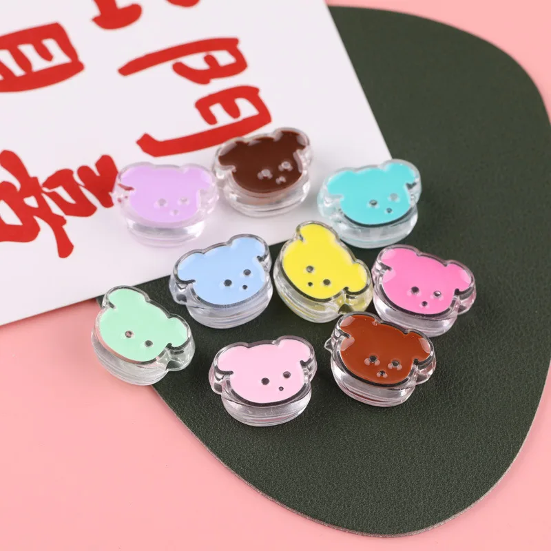20PCS Transparent Acrylic Dripping Love Rainbow Beads Loose Spacer Beads For Jewelry Making DIY Bracelet Keychain Accessories