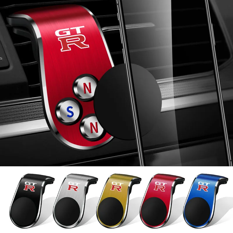 1Pcs Magnetic Car Phone Holder Metal Stand Accessories For Nissan Nismo Almera Tiida Juke Teana Qashqai 350Z 370Z GTR