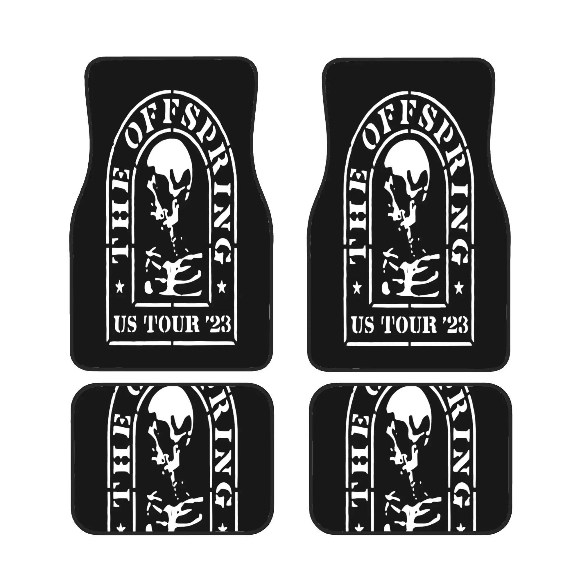 

4pcs The Offspring Americana Themed Car Floor Mats | Adorable Style, Polyester Fiber, Universally Applicable For Enhancing Car I