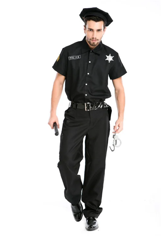 Halloween Party Costumes Police Cosplay Performing Props Arrested Prisoner