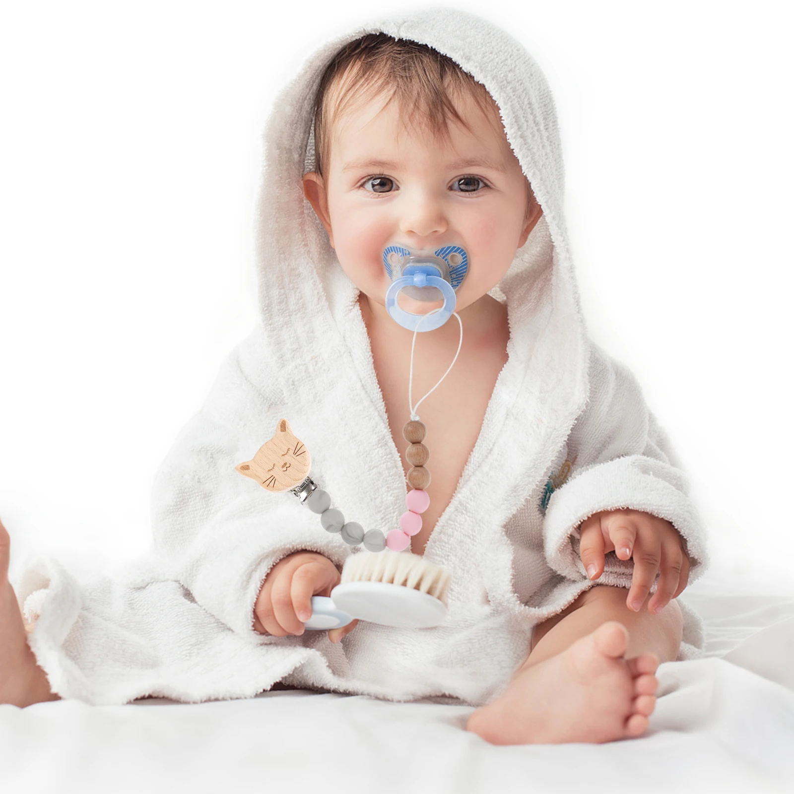 

6 шт., зажимы для соски с принтами животных, многофункциональный зажим для прорезывания зубов для младенцев, зажим для соски-прорезывателя, зажимы для прорезывания зубов