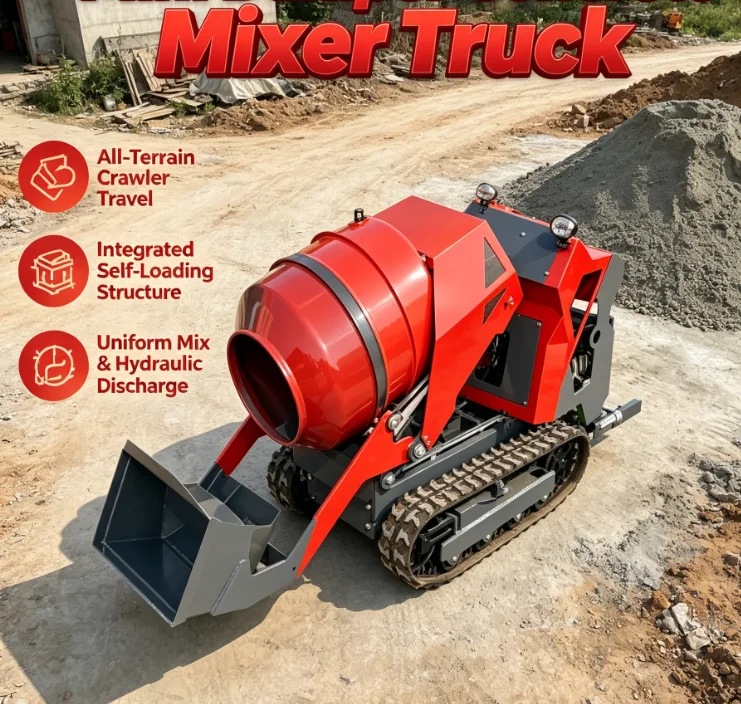 Customized Small Portable Concrete Mixer Machine Construction Site Concrete Mixer Truck Road Paving Self-Loading Concrete Mixer