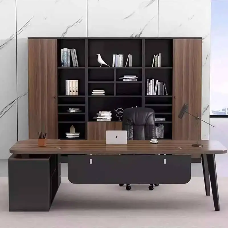 

European Organizers Shelves Office Desk Aesthetic Multifunctional Long Office Desk Lshaped Wooden Escritorio Oficina Furniture