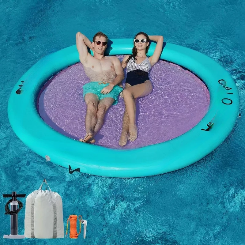 Inflatable floating platform Water round swimming pool Anti-drowning floating Sea floating water entertainment board