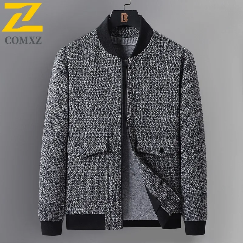 

COMXZ Мужская куртка утолщенная уличная работа ветрозащитная прочная парка повседневная куртка с воротником-стойкой дорожная морозостойкая зимняя мужская одежда