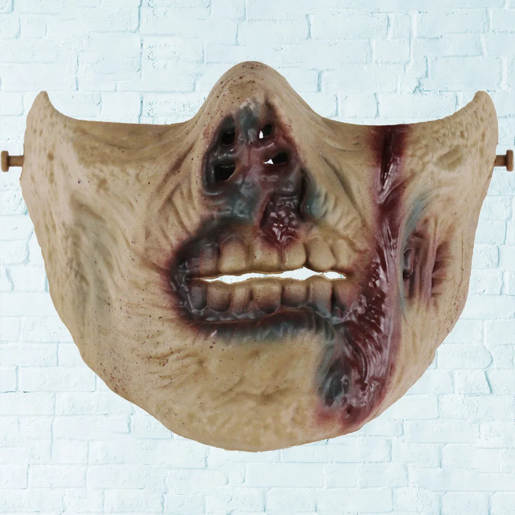 Halloween-Schädel-Halbgesichtsmaske, Horror-Maskerade, schützende, atmungsaktive Zombie-Maske für Party, Outdoor-Sportarten