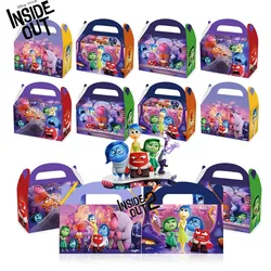 12 Pcs Disney Inside Out 2 Birthday Party Decoration Gift Box Cartoon Accessories Candy Box Carry-on Cardboard Box Party Supply