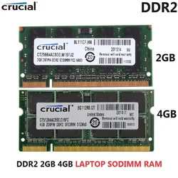 노트북 소딤 메모리 컴퓨터용 메모리 RAM, DDR2, 2GB, 4GB, 667MHz, 800MHz, SODIMM PC2-5300 PC2-56400, 1.8V, 200 핀