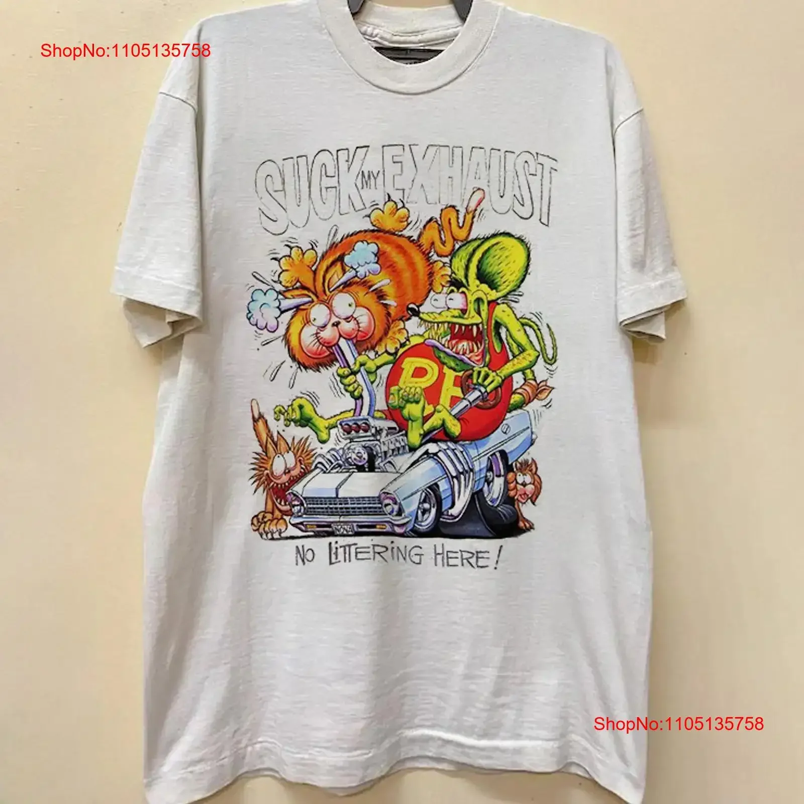Rat Fink Ed Big Daddy Roth Suck My Exhaust T Shirt Cotton GS289 vintage Washed streetwear Top For Everyday Wear Stylish