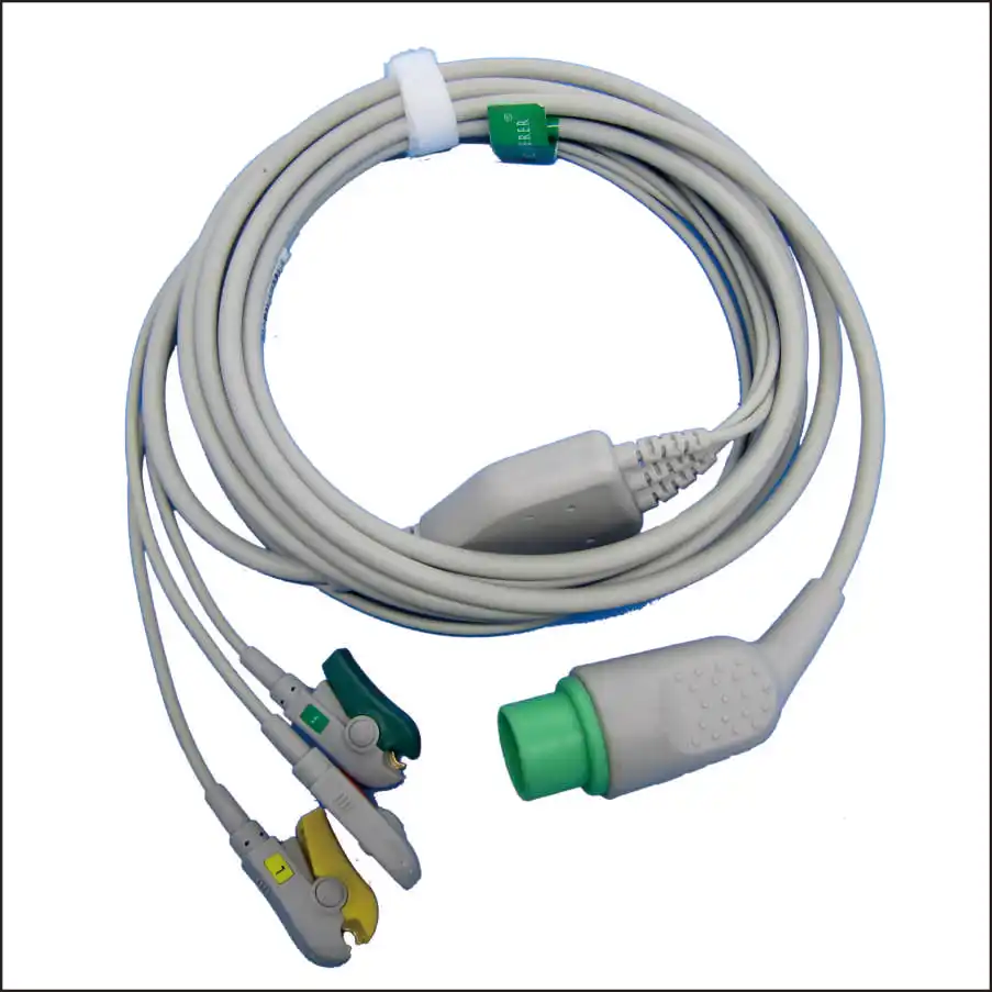 

EC-118 One-piece ECG Patient Cable AHA With 3,5leads Snap clip For NIHONKOHDEN,TEC-7621K/7631K, ECG Electrocardiograph Monitor