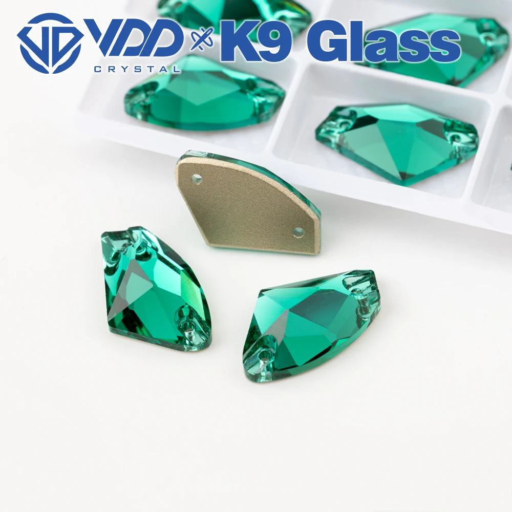 VDD S114  Green Zircon  Galactic Top Quality K9 Glass Sew On Rhinestones Crystal Flatback Sewing Stones For Clothes Decorations