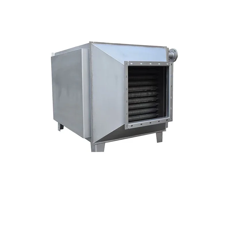 Exhaust gas cooling waste heat recovery heat exchanger, boiler energy saver, finned tube radiator