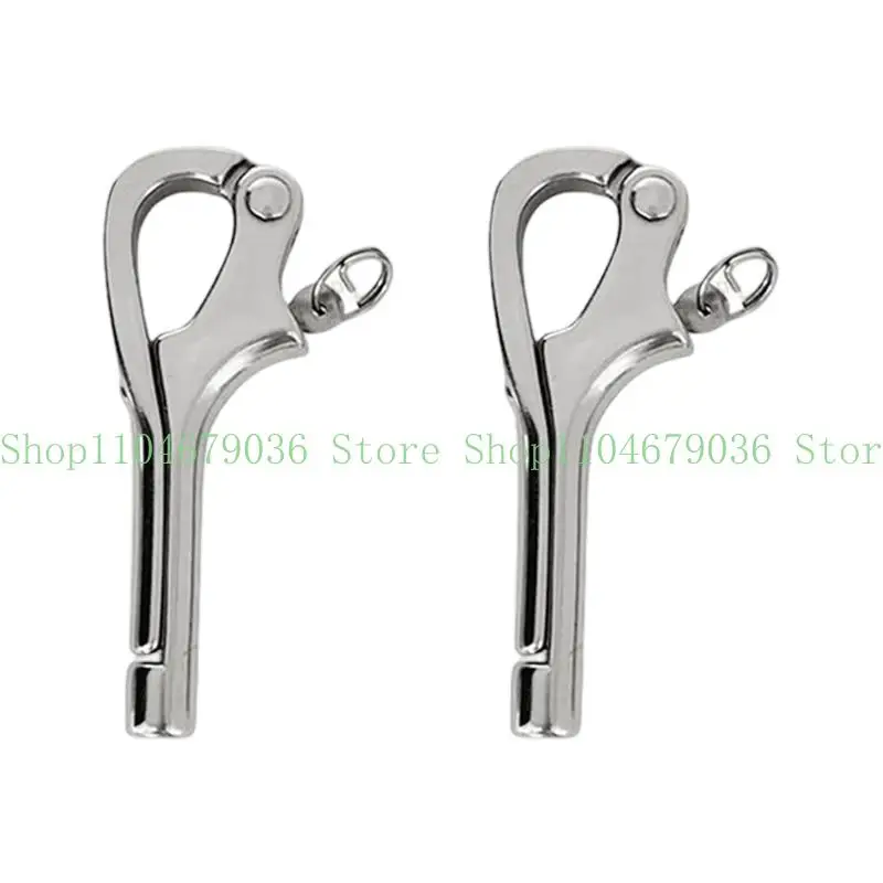 652F Pack of 2 Threaded Stainless Steel Railing Hook Set Upgrade for Boat Cable Lines