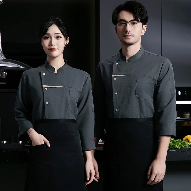 Costume de Chef veste de cuisine Costume d'hôtel Restaurant restauration vêtements de cuisinier uniforme Chef homme femmes boulangerie vêtements de travail à manches longues