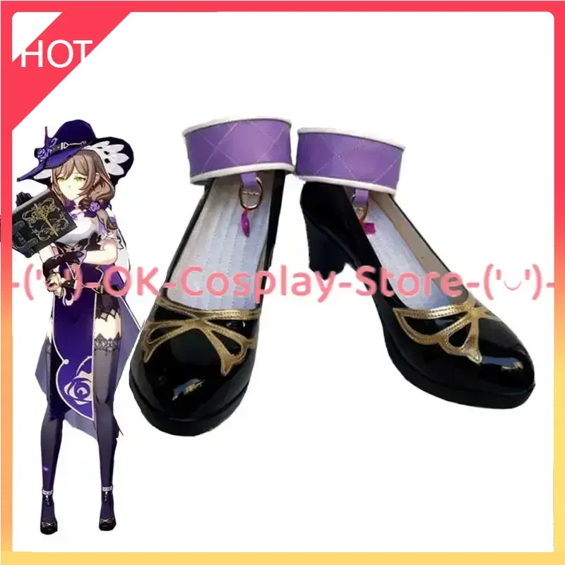 

Lisa Cosplay Shoes Game Genshin Impact PU Leather Shoes Custom Made Halloween Carnival Boots Cosplay Props