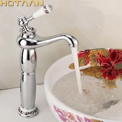 Luxury Basin Faucet Modern Faucet Bathroom Faucet Gold Finish Hot & Cold Brass Basin Sink Faucet Single Handle with Ceramic Taps
