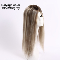 Best Quality Silk base Toupee For Women Human Hair Straight with Clips 8x7 Inch Balayage Color Virgin Hair Extension Supplies