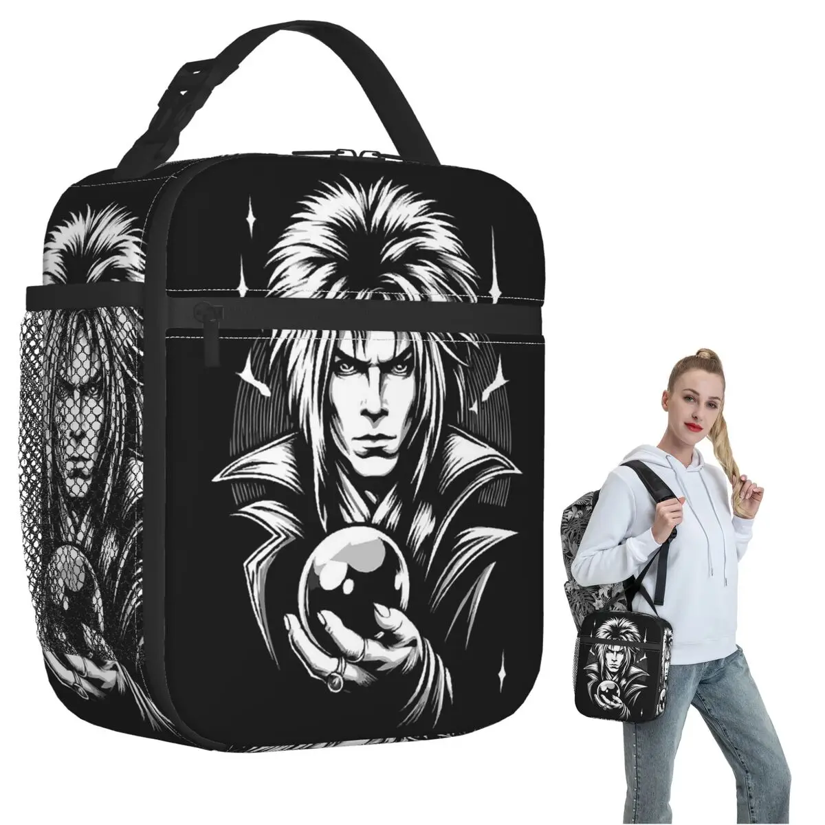 Jareth The Goblin King Labyrinth- It's Only Forever Insulated Lunch Bag for Women Children Food Boxes Thermal Lunch Box Tote