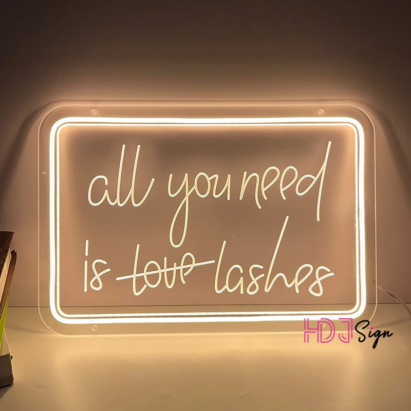 Beauty Salon Neon Sign Nails All you Need Is Lashes Led Neon Lights Sign Wall Decoration Lamps Indoor Store Home Room Decor