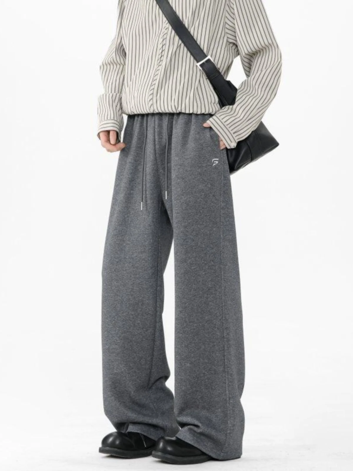 

American Sle ey Sweatpants Loose Fit Spor Knife- Men's Spring Lazy Pants Trendy Brand Casual Straight Leg Trousers