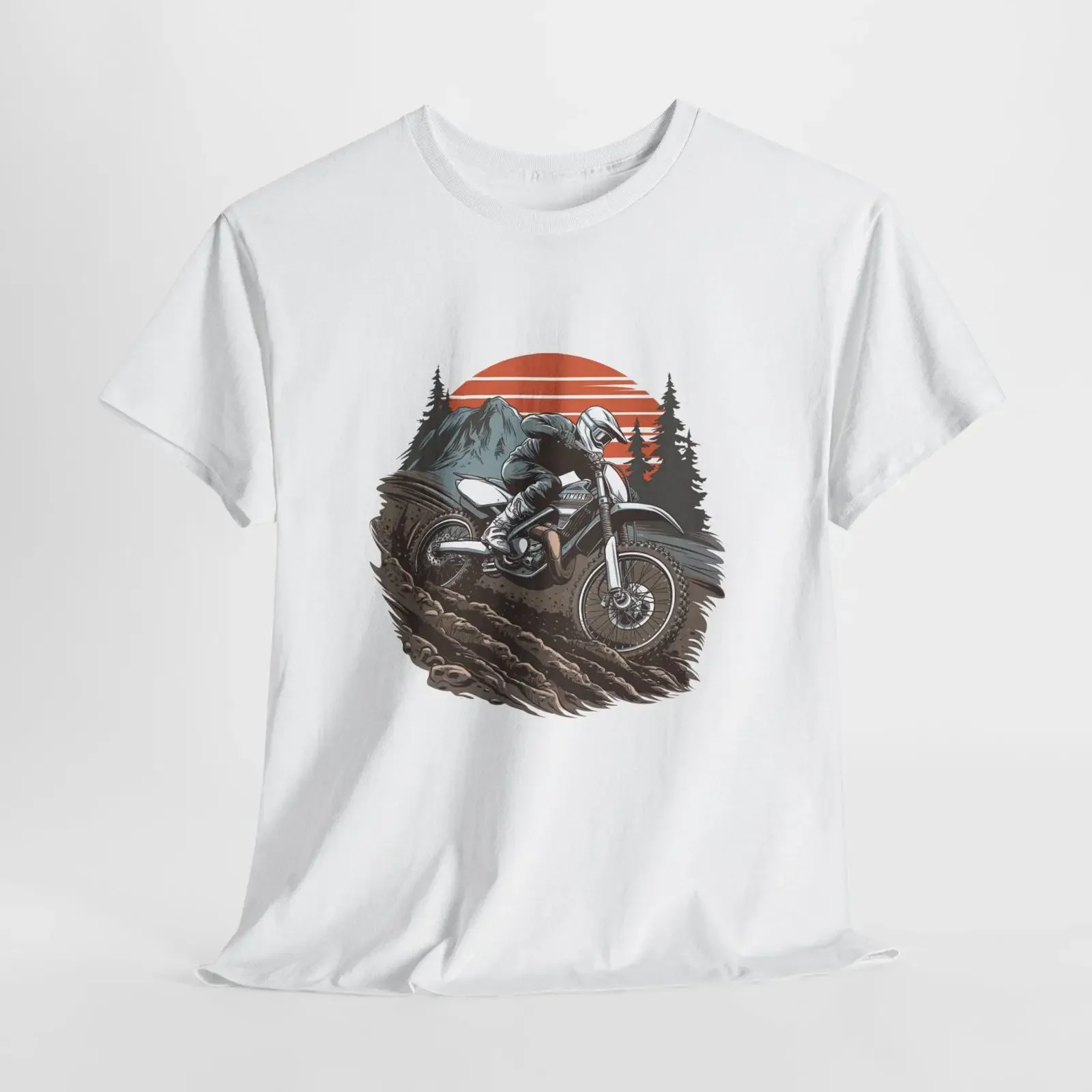 Motocross Adventure T Shirt Motorcycle Heavy Cotton Biker Fashion Extreme Sport  vintage Washed Versatile Stretched Comfortable
