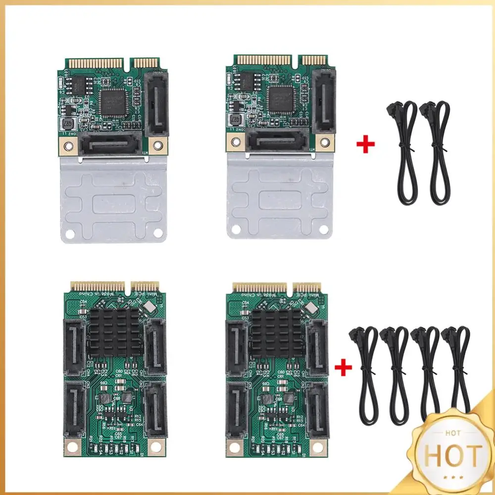 Mini PCI-E To SATA3.0 Riser Card M.2 PCI-E 2.0 Converter B+M Key Expansion Card 2/4 SATA 3.0 SSD Adapter Card