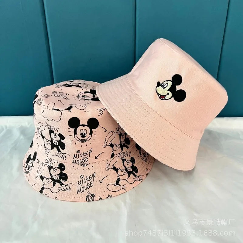 Disney Mickey 2024 New Fashion Hat Cartoon Cute Female Fisherman Hat Luxury Brand Outdoor Leisure Sun Protection Sun Hat