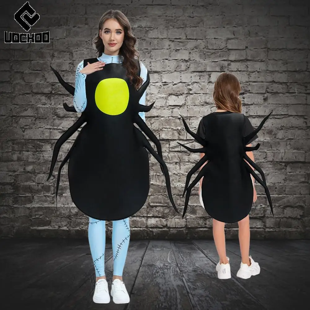 

Хэллоуин Черный Паук Наряд Фестиваль Косплей Костюм Праздничная Одежда Для Взрослых Детей Хэллоуин Необычные Наряды Одежда из Губки