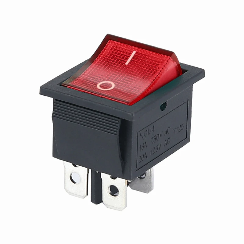 Latching Rocker Switch Power Switch I/O 4 Pins 6 Pins with Light 16A 250VAC 20A 125VAC KCD4 2/3position