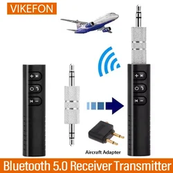 Car Bluetooth Receiver Transmitter BT5.0 3.5mm AUX Jack Stereo Music Audio Car Kit Speaker Amplifier Wireless Adapter with Mic