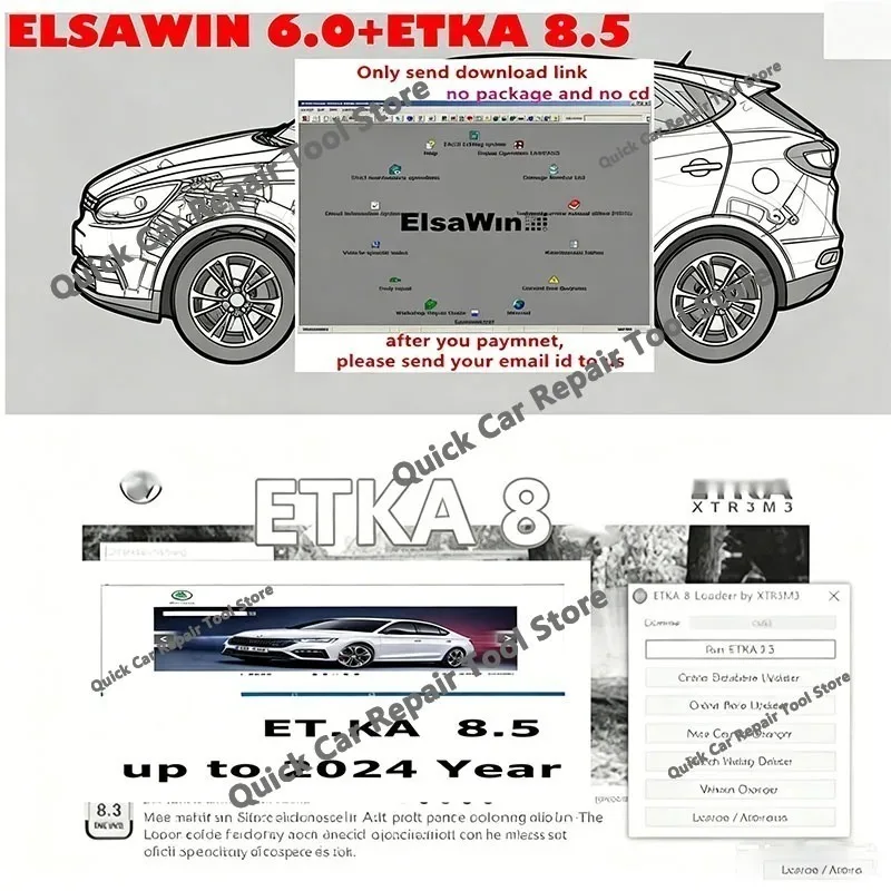 Hot Elsawin 6.0 with ETKA 8.5 Auto Repair Software OBD2 Scanner Car Maintenance Tools Electronic Parts Catalogue Elsa Win 6.0