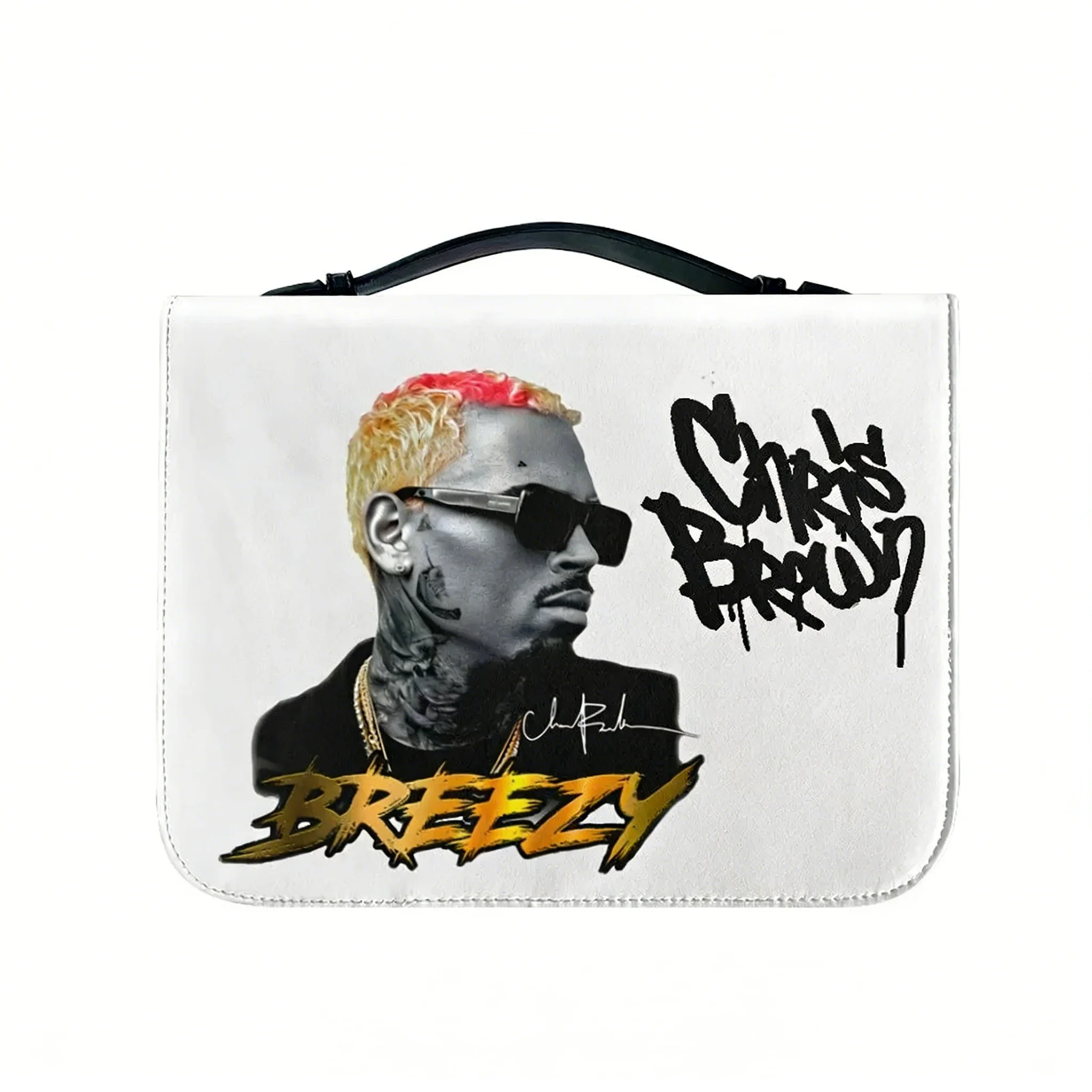 

Кожаная сумка-чехол для Библии Chris Brown: водонепроницаемая, с карманами, персонализированная, для хип-хоп, рэп, рок-певцов, в подарок