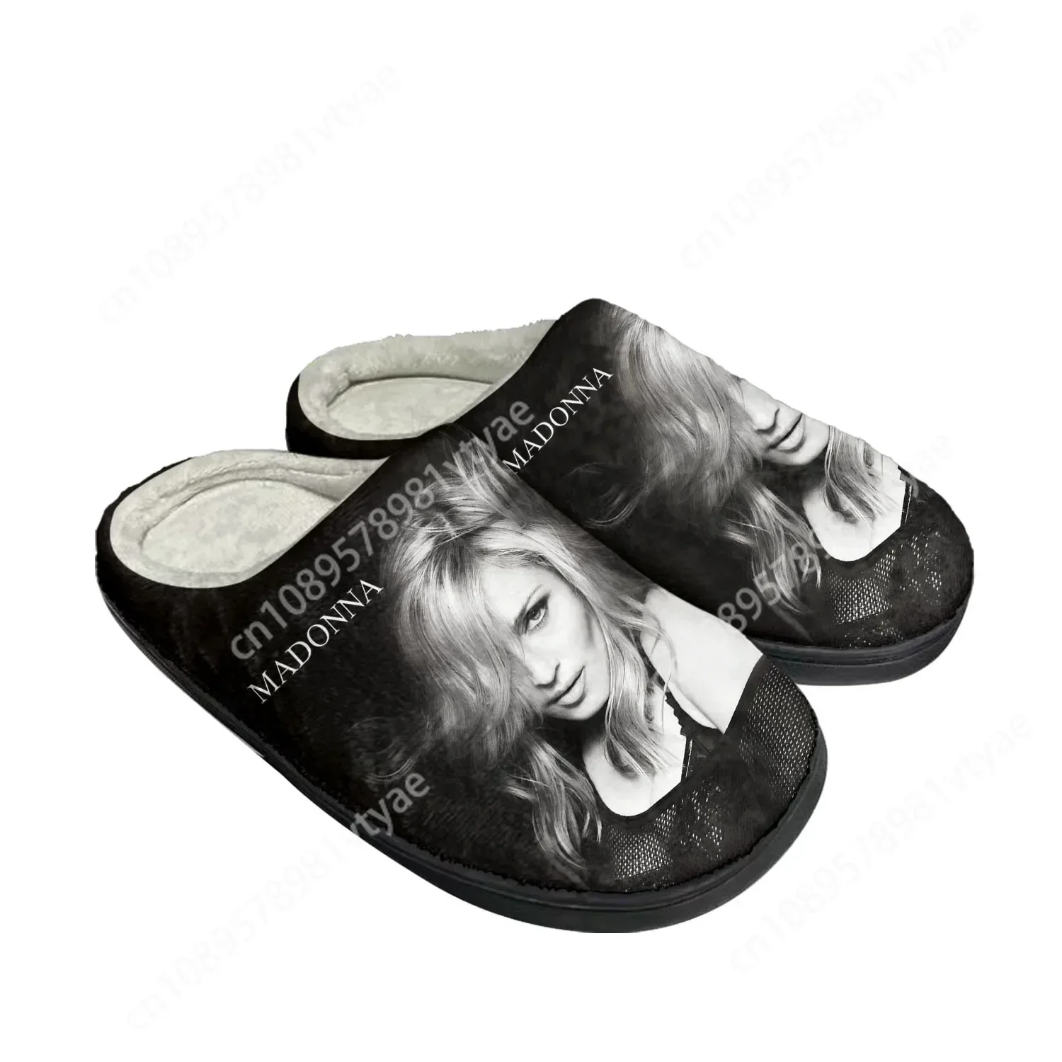 

Madonna Pop Rock Singer Disco Home Cotton Custom Slippers Mens Womens Sandals Plush Bedroom Keep Warm Shoe Thermal Slipper Black