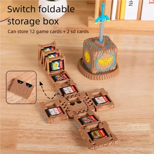 Estuche para tarjetas de juego para Switch OLED 2 Zelda, caja de almacenamiento para juegos con espada y soporte para accesorios NS Switch2 Lite, buena protección