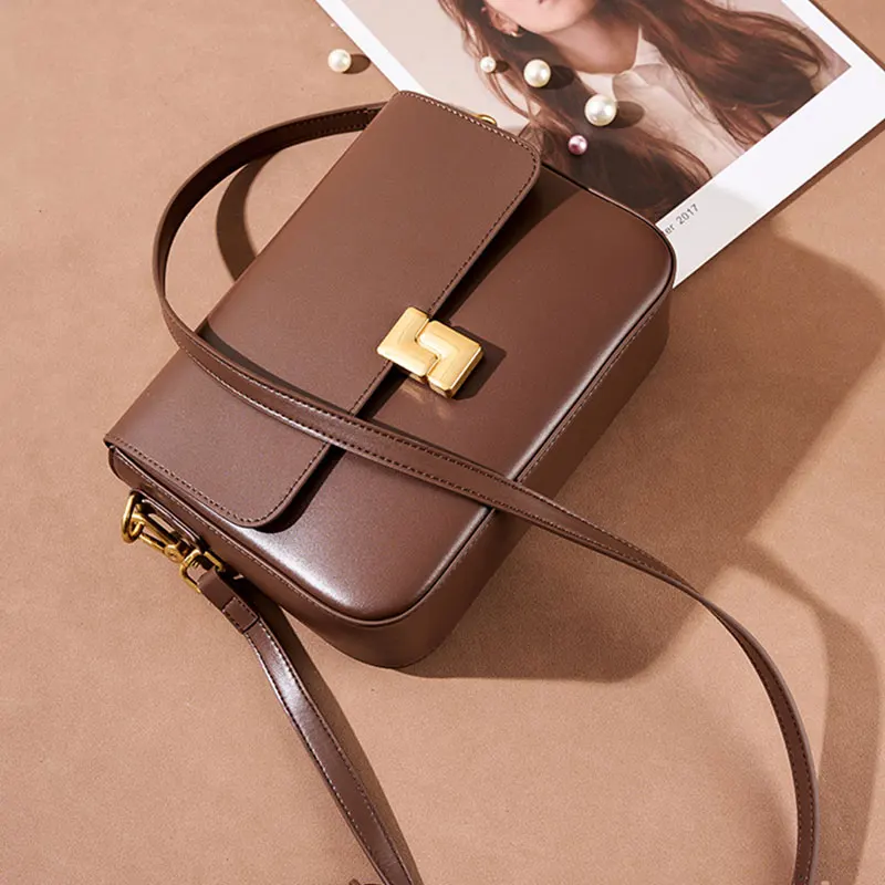 

Женская сумка через плечо из натуральной кожи, новая модная универсальная сумка через плечо для поездок на работу, роскошная дизайнерская повседневная маленькая квадратная сумка в подарок