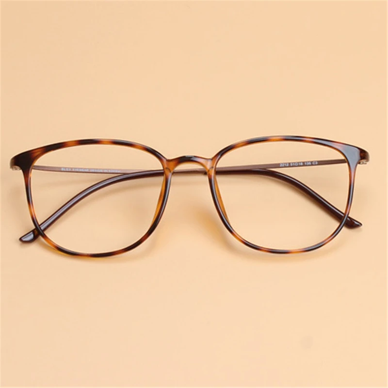 

Vazrobe Ultralight Men Eyeglasses Frame Male Women Unisex Tungsten Carbon Glasses Female Plain Eyewear Black Leopard